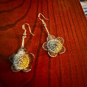 Silver vintage filigree earrings made in Italy